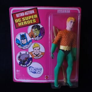 Retro Action DC Super Heroes Aquaman 8” Figure Mattel 2010 75th Anniversary New